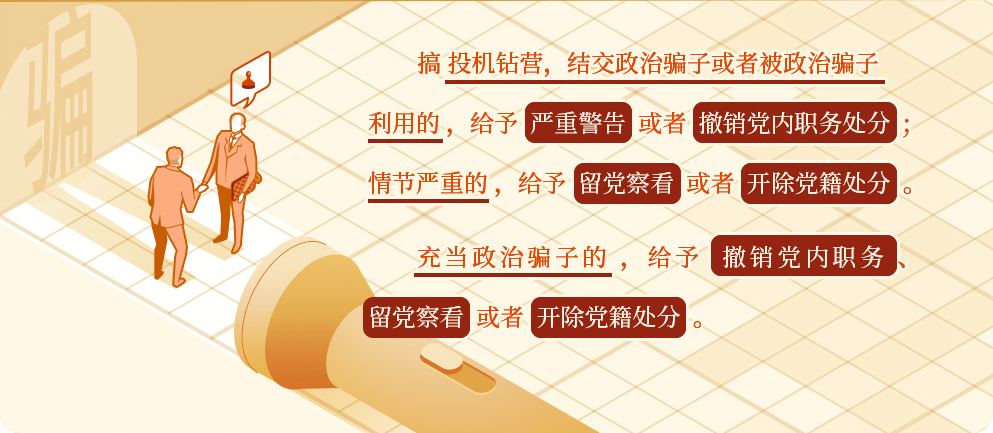 學(xué)黨紀⑩丨對結(jié)交、充當(dāng)政治騙子的處分規(guī)定有哪些？
